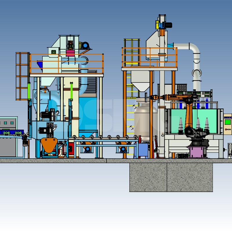 Interior Shot Peening Machine for Fire Extinguisher and Cartrige Cases