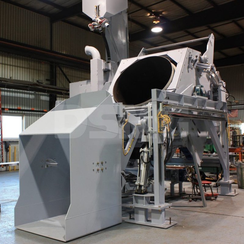 Inclined drum shot blasting machine